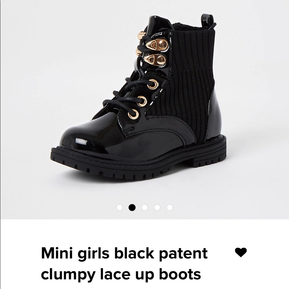 Black Toddler girl patent leather boots